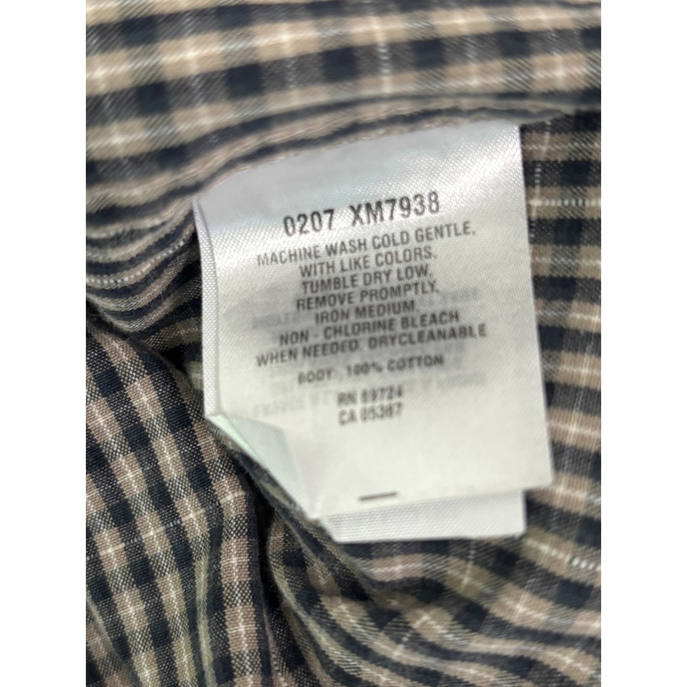 Columbia Men's Long Sleeve Button Down Shirt XL Micro Check Tan Black XM7938 - Picture 4 of 7